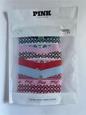 PINK Victoria's Secret Multicolor No-Show Thong 7-Pack